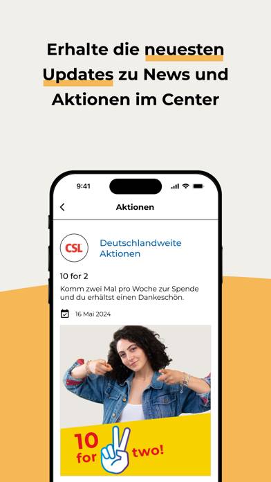 Mein CSL Plasma App-Screenshot