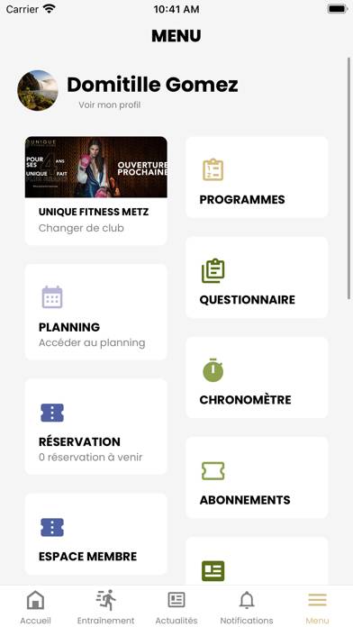 Unique Fitness Clubs Capture d'écran de l'application #2