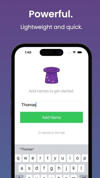 Name Pick'n'Raffle App skärmdump