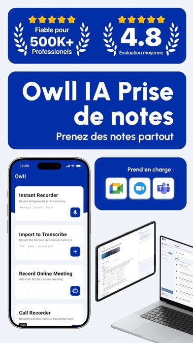 Owll: Prise de notes IA capture d'écran