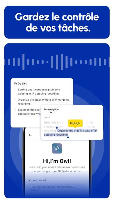 Owll: Prise de notes IA Capture d'écran de l'application