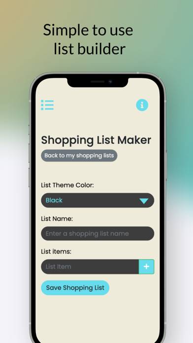 Simple Shopping List Maker App screenshot