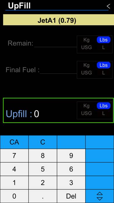 Aircraft fuel and tips App screenshot