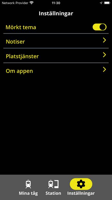 Mina Tåg App skärmdump