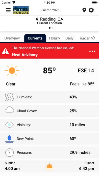 Weather NorCal App screenshot