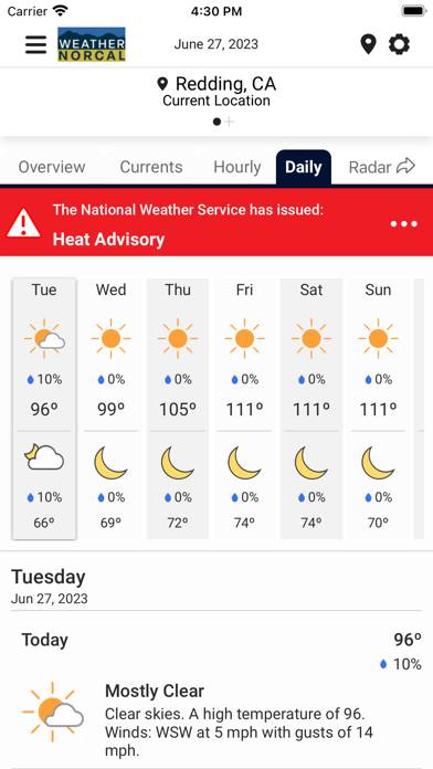 Weather NorCal App screenshot