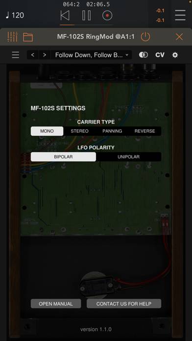 MF-102S Ring Modulator App-Screenshot