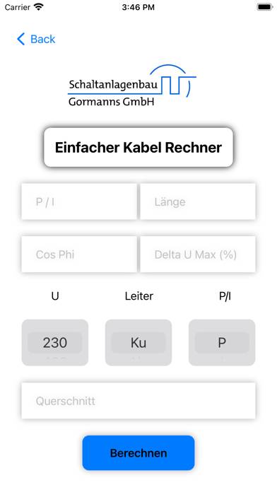 GormannsElektrotechnikRechner App screenshot #3
