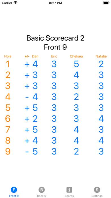 Basic Scorecard 2 App screenshot #1