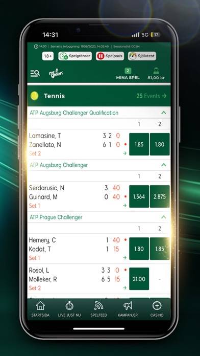 Mr Green Sport & Live odds App skärmdump