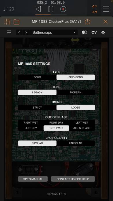 MF-108S Cluster Flux Captura de pantalla de la aplicación