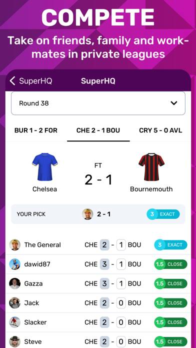Superbru Football App skärmdump #3