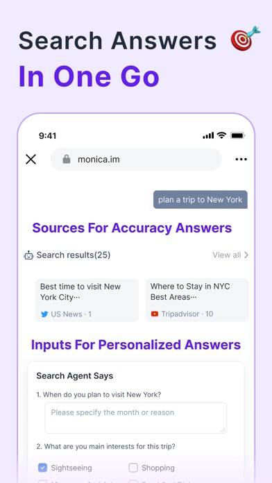 Monica Chatbot AI Assistant Schermata dell'app #2