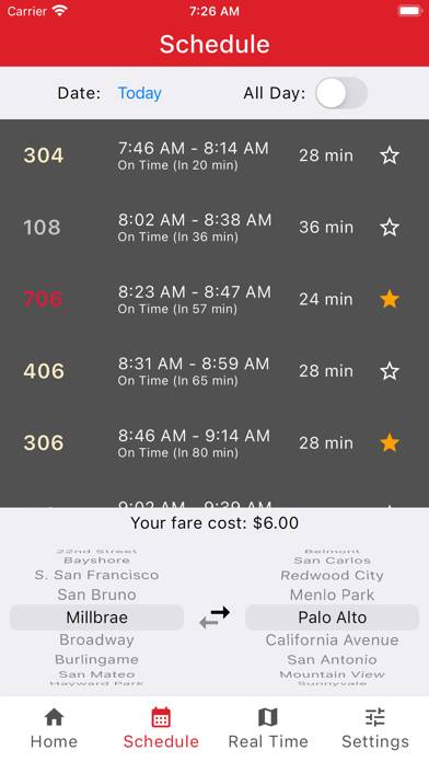 Caltrain Commuter App screenshot #3