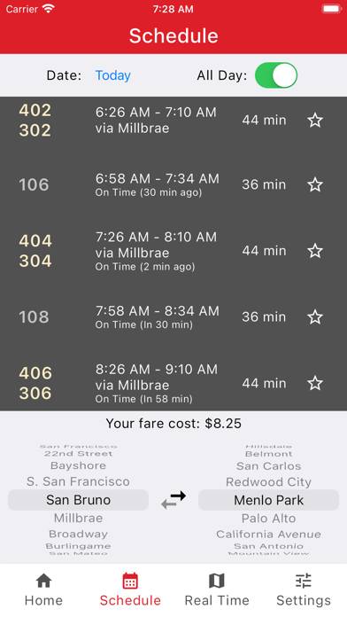 Caltrain Commuter App screenshot #4
