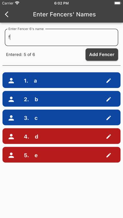 Fencing Scores Schermata dell'app #3