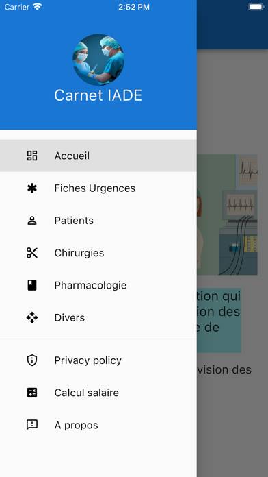 Carnet IADE Capture d'écran de l'application