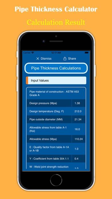 Pipe Thickness Calculator Captura de pantalla de la aplicación #5