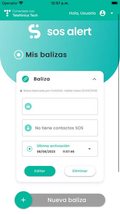 SOS Alert Captura de pantalla de la aplicación