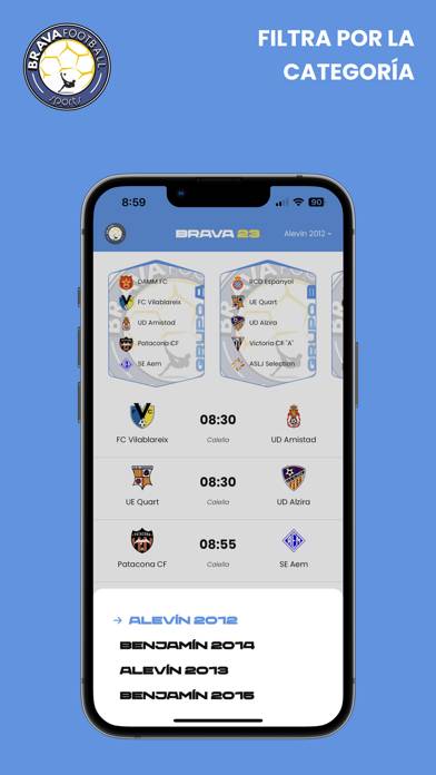 Bravafootball Captura de pantalla de la aplicación