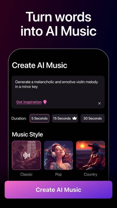 Music AI : Song Generator App skärmdump #5