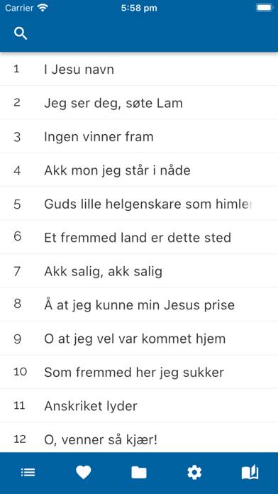 Åndelige sanger og salmer App skärmdump