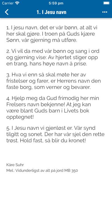 Åndelige sanger og salmer App skärmdump