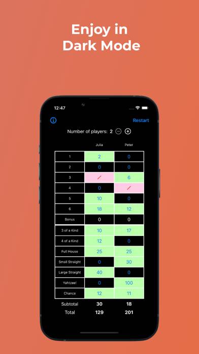 Yams / Yam: Grille de Scores capture d'écran du jeu