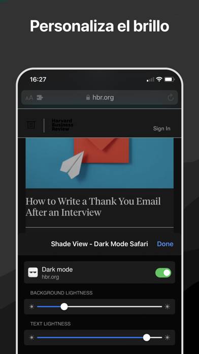 ShadeView Dark Mode for Safari Captura de pantalla de la aplicación