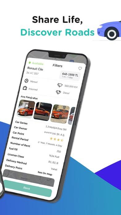 SharinGo: Araç kirala, paylaş Uygulama ekran görüntüsü #2