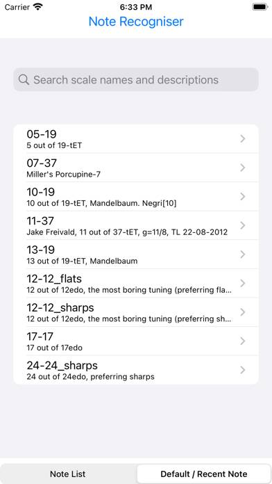 Note Recogniser Schermata dell'app