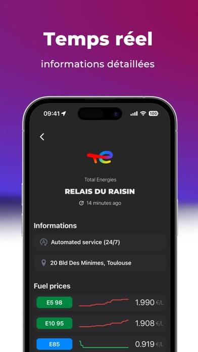 Essence moins chère Capture d'écran de l'application