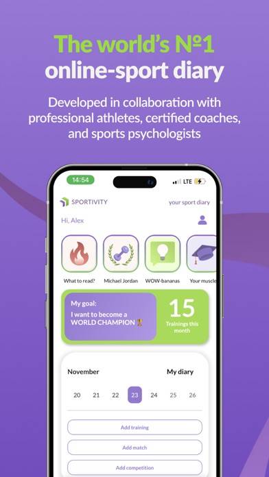 Sportivity: Training diary App screenshot #1
