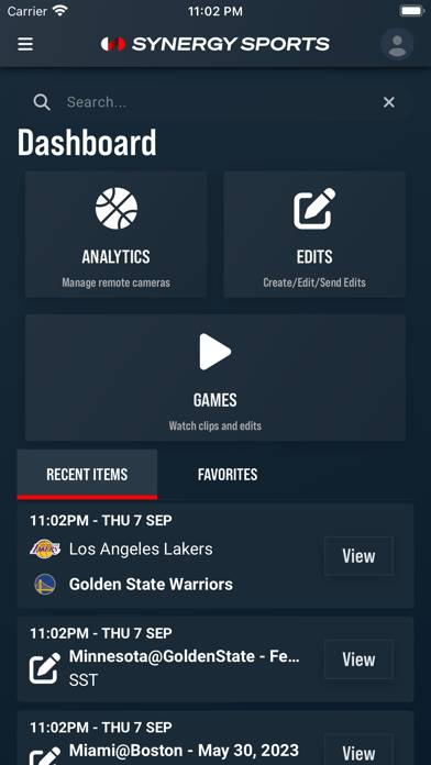 Synergy Sports Mobile App-Screenshot