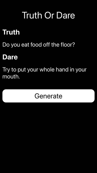 Truth Or Dare Generator Pro capture d'écran du jeu