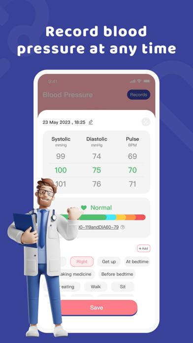 Blood Pressure Notes-reports App screenshot