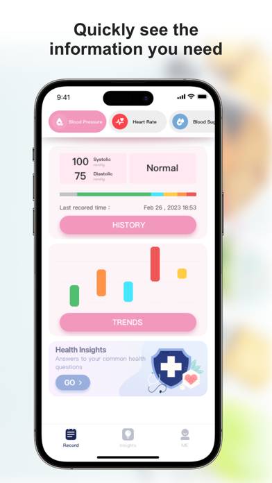 Blood Pressure Notes-reports App screenshot