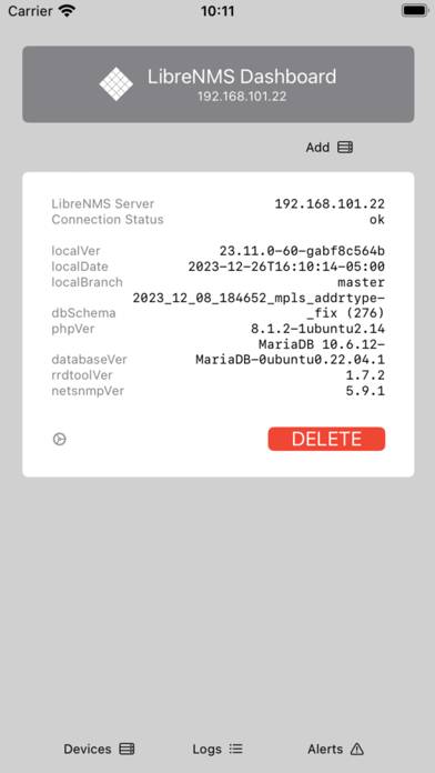 LibreNMS Dashboard Captura de pantalla de la aplicación #2