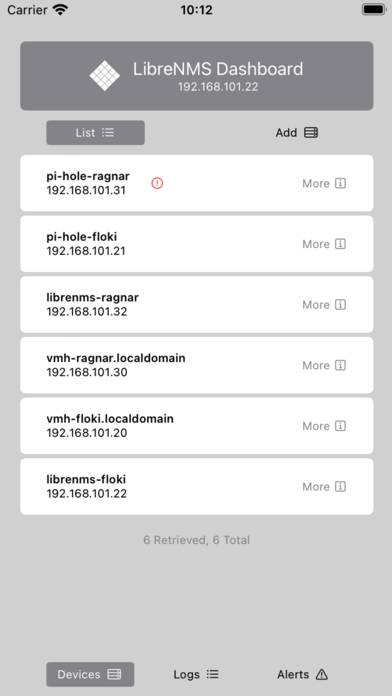 LibreNMS Dashboard Capture d'écran de l'application #3