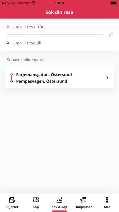 Länstrafiken Jämtland Ny App skärmdump #3