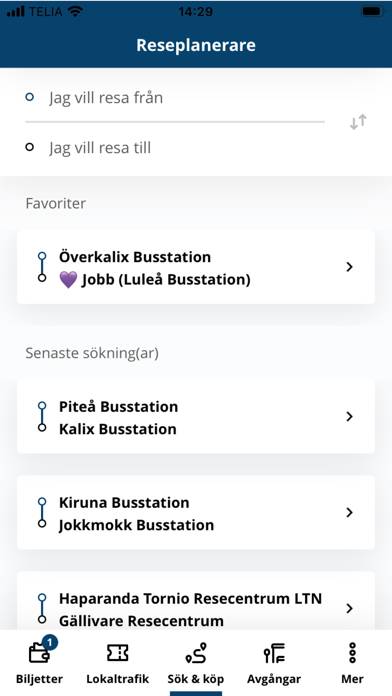 Nya Länstrafiken Norrbotten App skärmdump #6