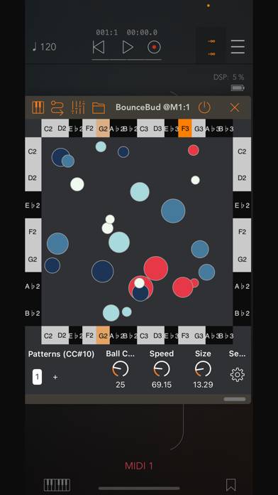 BounceBud Physics Based MIDI Captura de pantalla de la aplicación #1