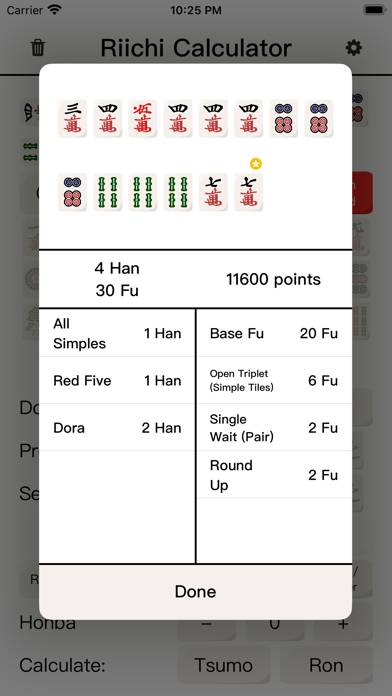 Riichi Calculator Capture d'écran de l'application