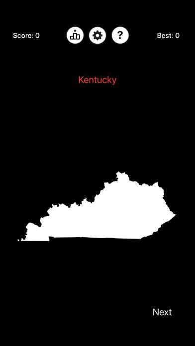 State Guess game screenshot