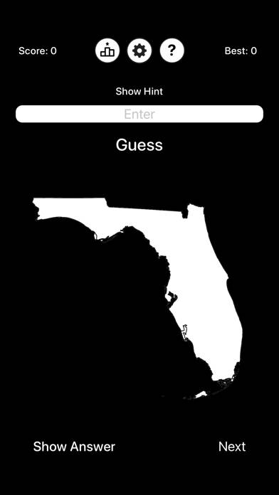 State Guess game screenshot