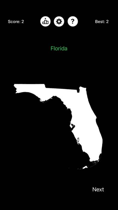 State Guess game screenshot