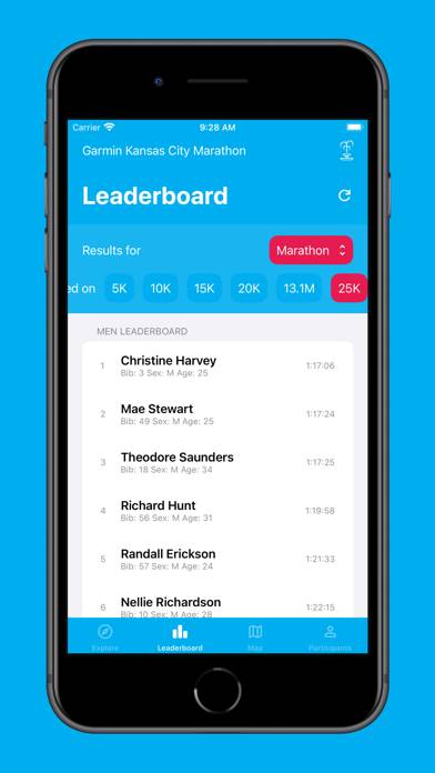Garmin Kansas City Marathon App screenshot