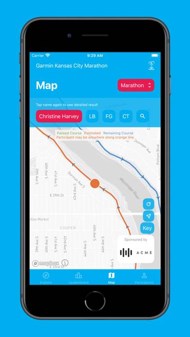 Garmin Kansas City Marathon App screenshot