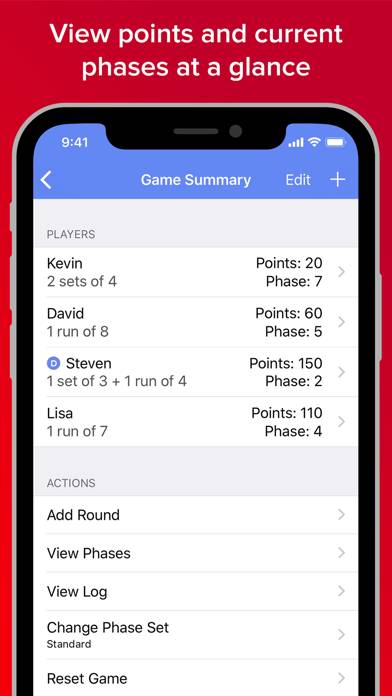 Phase 10 Score Keeper Pro Captura de pantalla de la aplicación