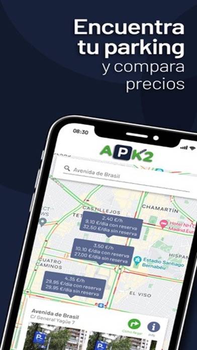 Aparcados Captura de pantalla de la aplicación